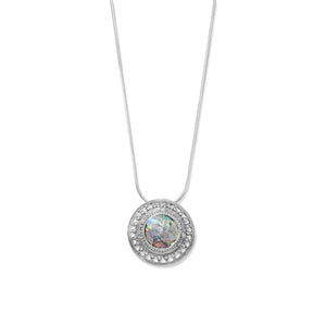 17" Round Ancient Roman Glass with Rope-Bead Edge Necklace