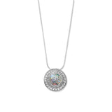 17" Round Ancient Roman Glass with Rope-Bead Edge Necklace