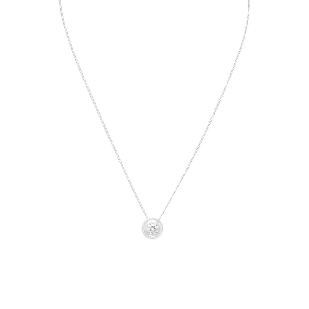 16" Necklace with 5mm Bezel Set CZ