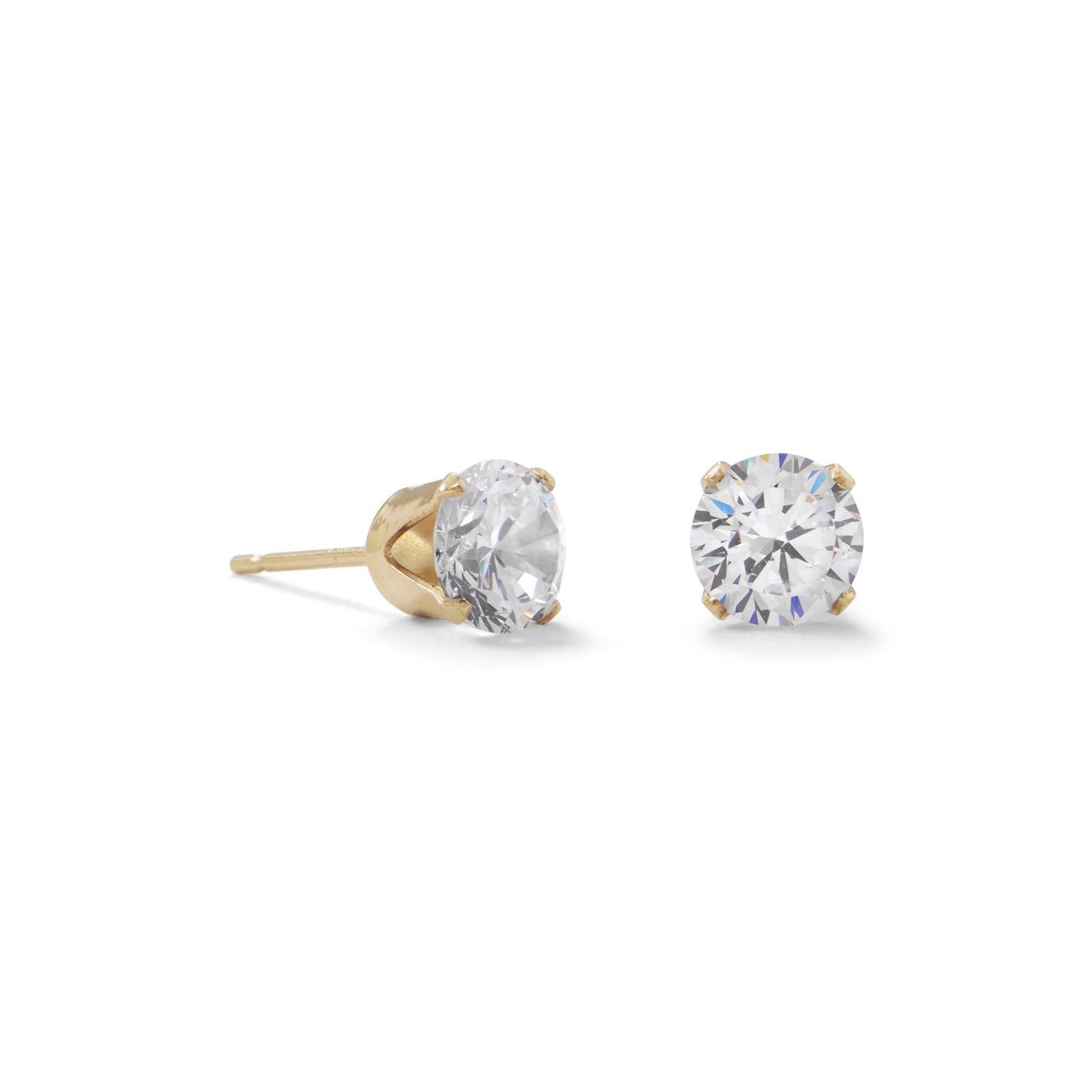 14-20 Gold Filled 6mm CZ Stud Earrings