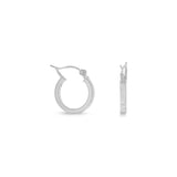 2mm x 18mm Square Tube Hoop Earrings