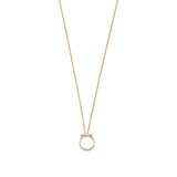 18 Karat Gold Plated CZ Bar and Circle Necklace
