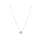 16"+2" Tri Tone Heart Necklace