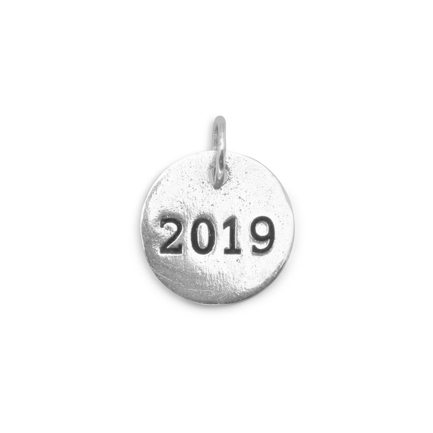 Oxidized "2019" Circle Charm