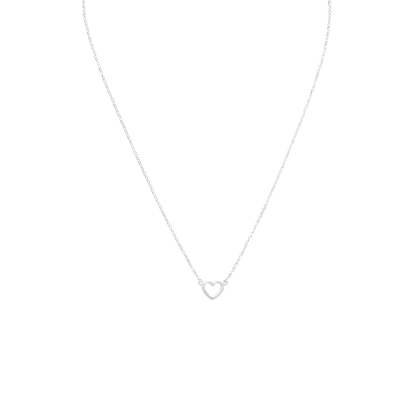 Matte Cut Out Heart Necklace