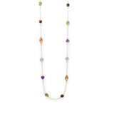 25" 14 Karat Gold Plated Multi Stone Necklace