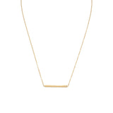 18" 14 Karat Gold Plated Bar Necklace with CZ