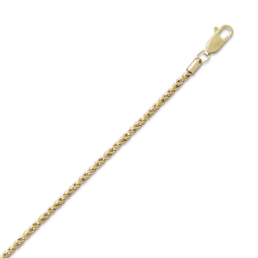 14-20 Gold Filled Reverse Twisted Rope Chain Necklace (2.1mm)