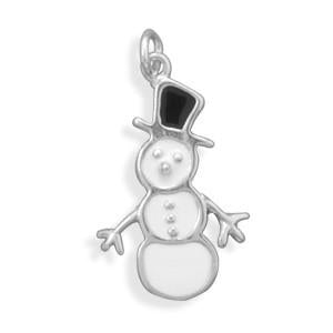 White-Black Snowman Charm
