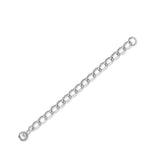 2" Rhodium Plated Sterling Silver Extender Chains with 4mm Bead Ends (Set of 2)