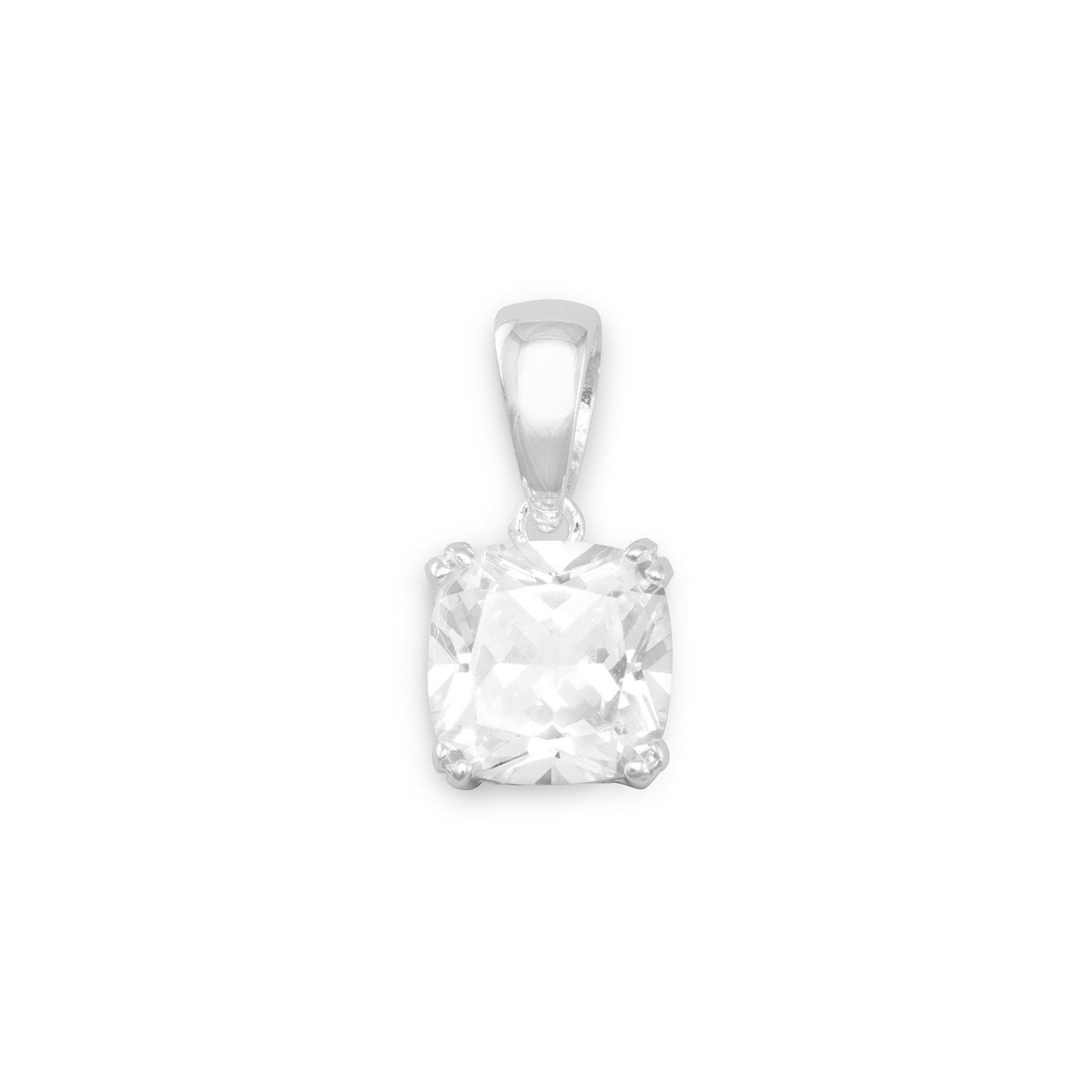 8mm Round Edge Square CZ-Filigree Side Pendant
