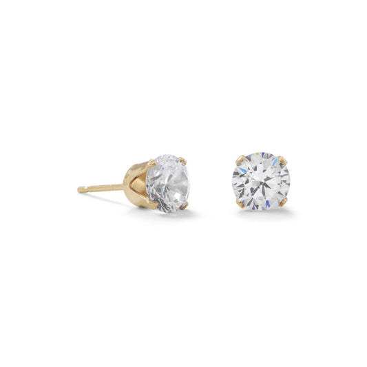14-20 Gold Filled 6mm CZ Stud Earrings