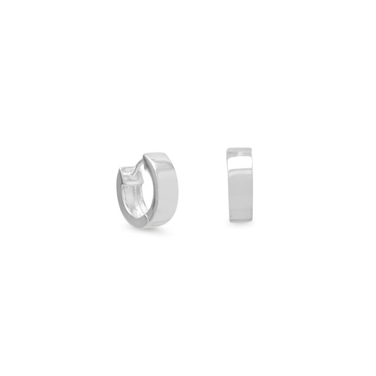 Small Square Polished Huggie Hoop Earrings