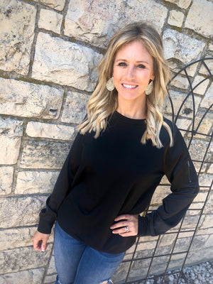 Black satin bomber sweater