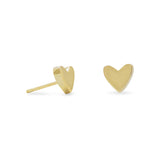 Gold Plated Heart Stud Earrings