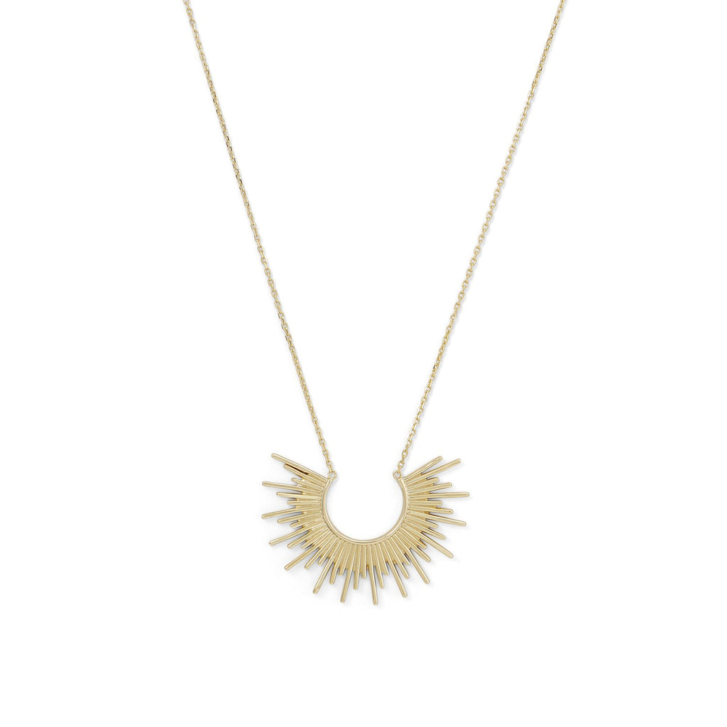 14 Karat Gold Plated Sunburst Necklace