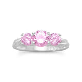 Ring with 3 Pink CZs