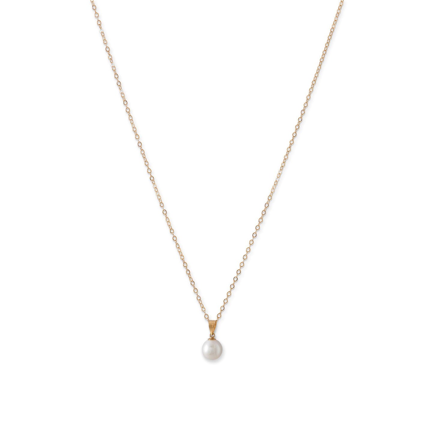 14 Karat Gold Necklace with a Sliding Cultured Freshwater Pearl Pendant