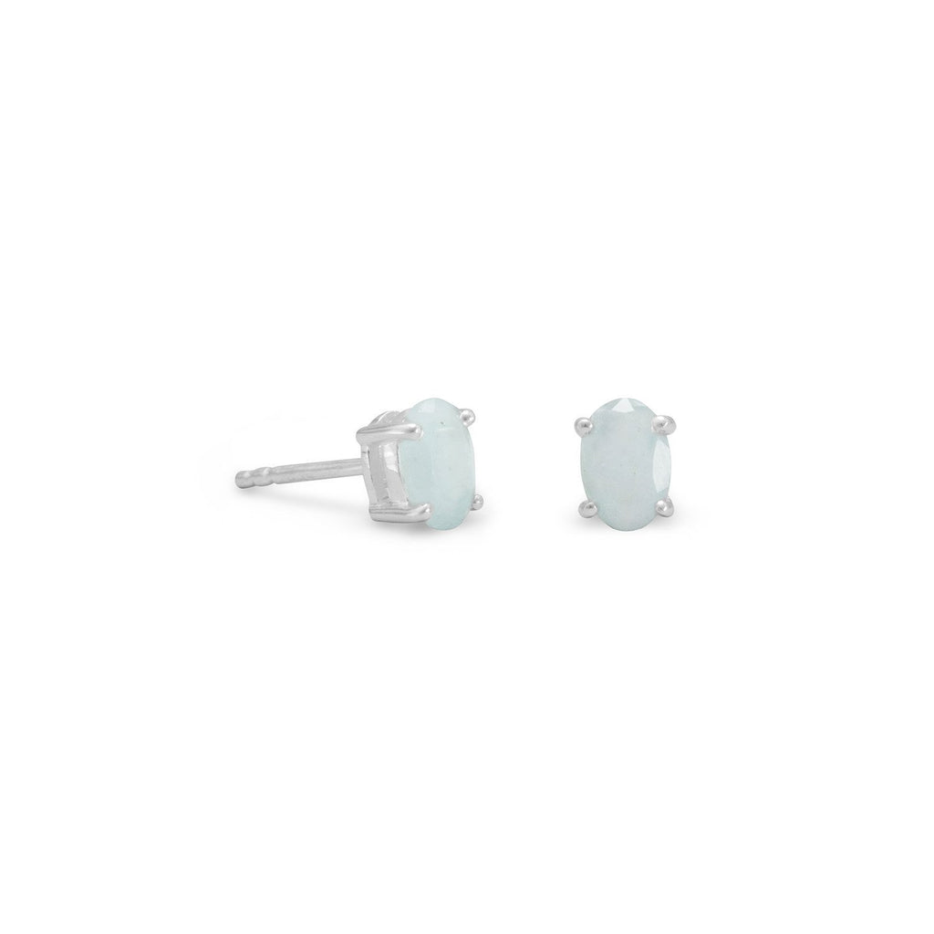 Faceted Oval Aquamarine Earrings