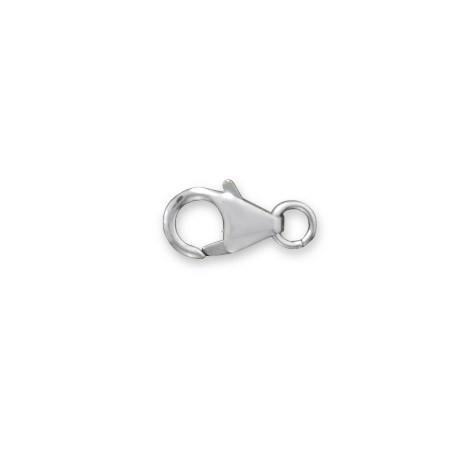 6mm x 10mm Rhodium Plated Fancy Lobster Clasps with Ring (Set of 5)