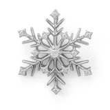 Rhodium Plated 6 Point CZ Snowflake Slide