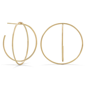 14 Karat Gold Plated 3-4 Criss-Cross Hoops