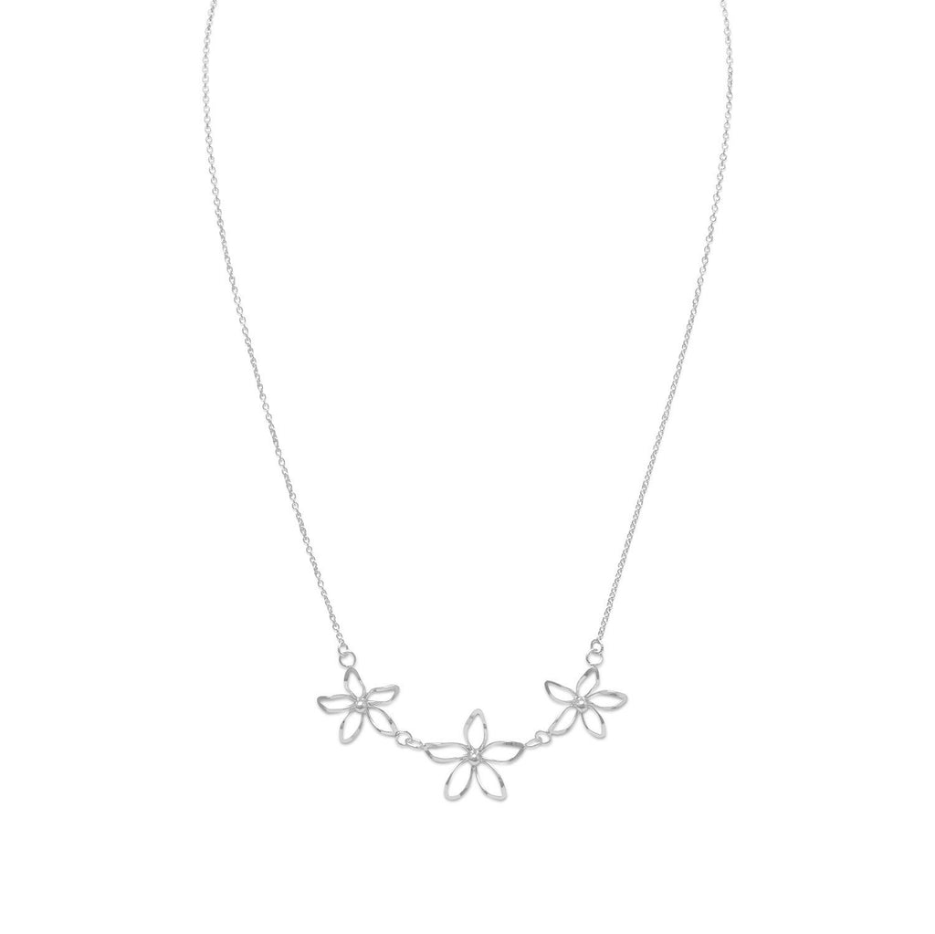 18" Diamond Cut Flower Necklace