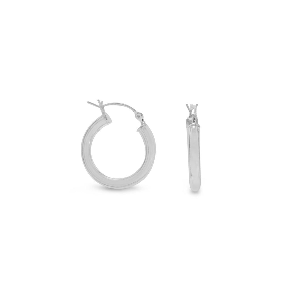 3mm x 20mm Hoop Earrings with Click