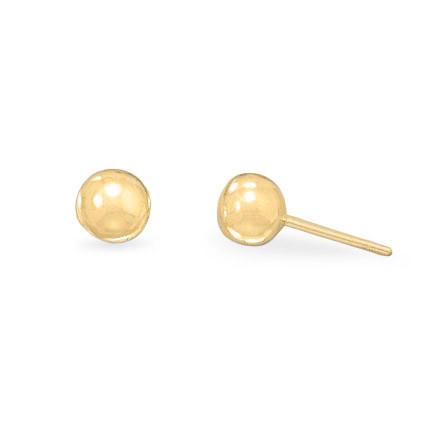 14 Karat Gold Plated 6mm Ball Stud Earrings