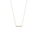 14 Karat Gold Plated Synthetic White Opal Bar Necklace