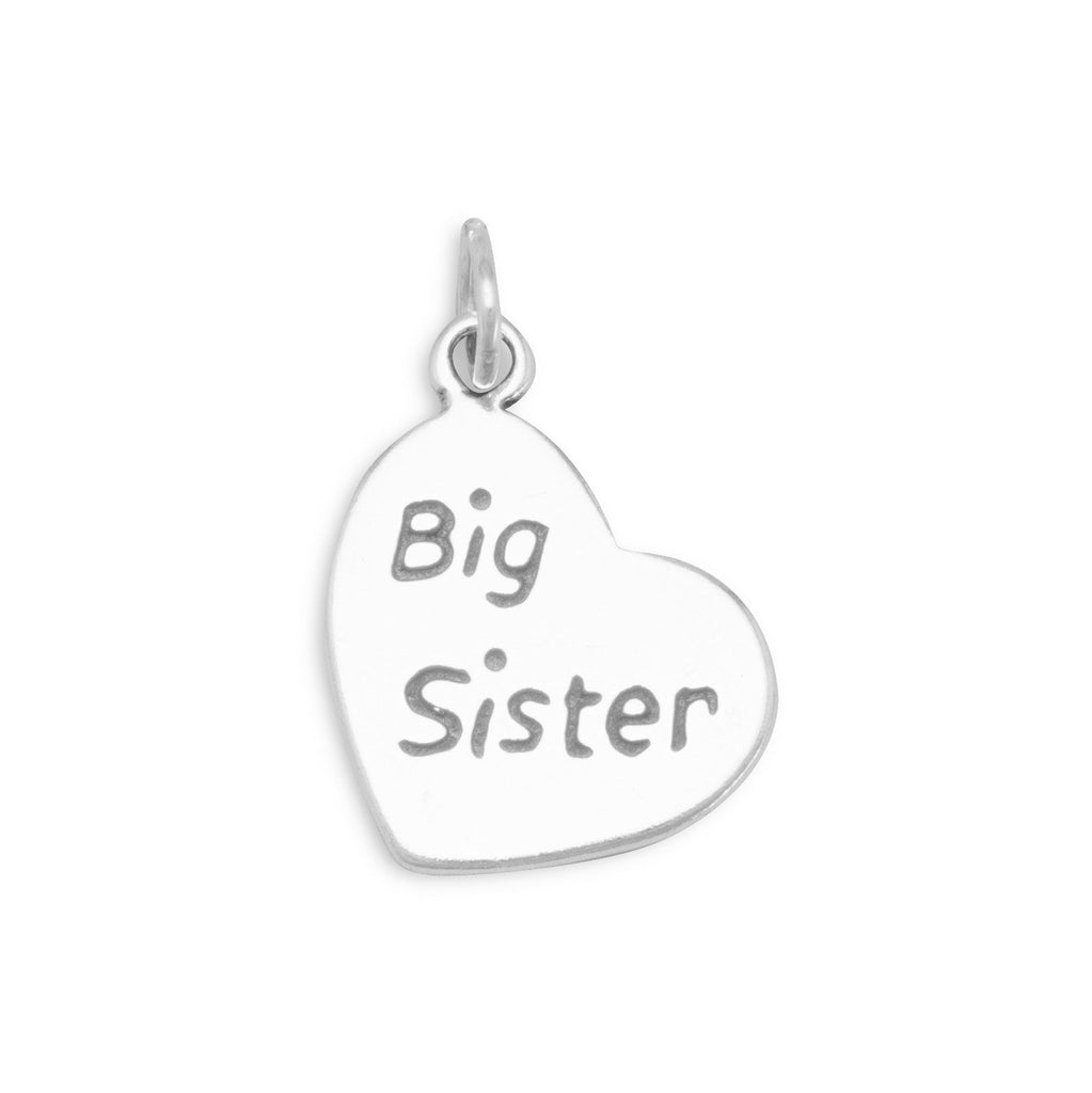 Oxidized "Big Sister" Heart Charm