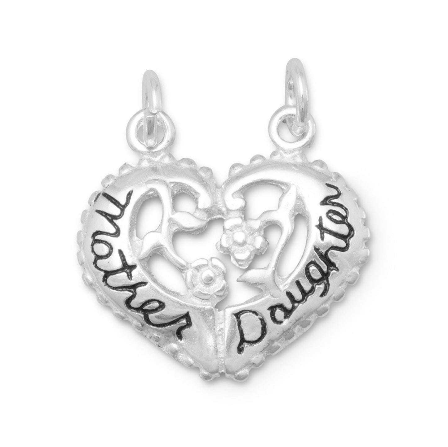 Heart Shaped Mother-Daughter Break-Away Charm