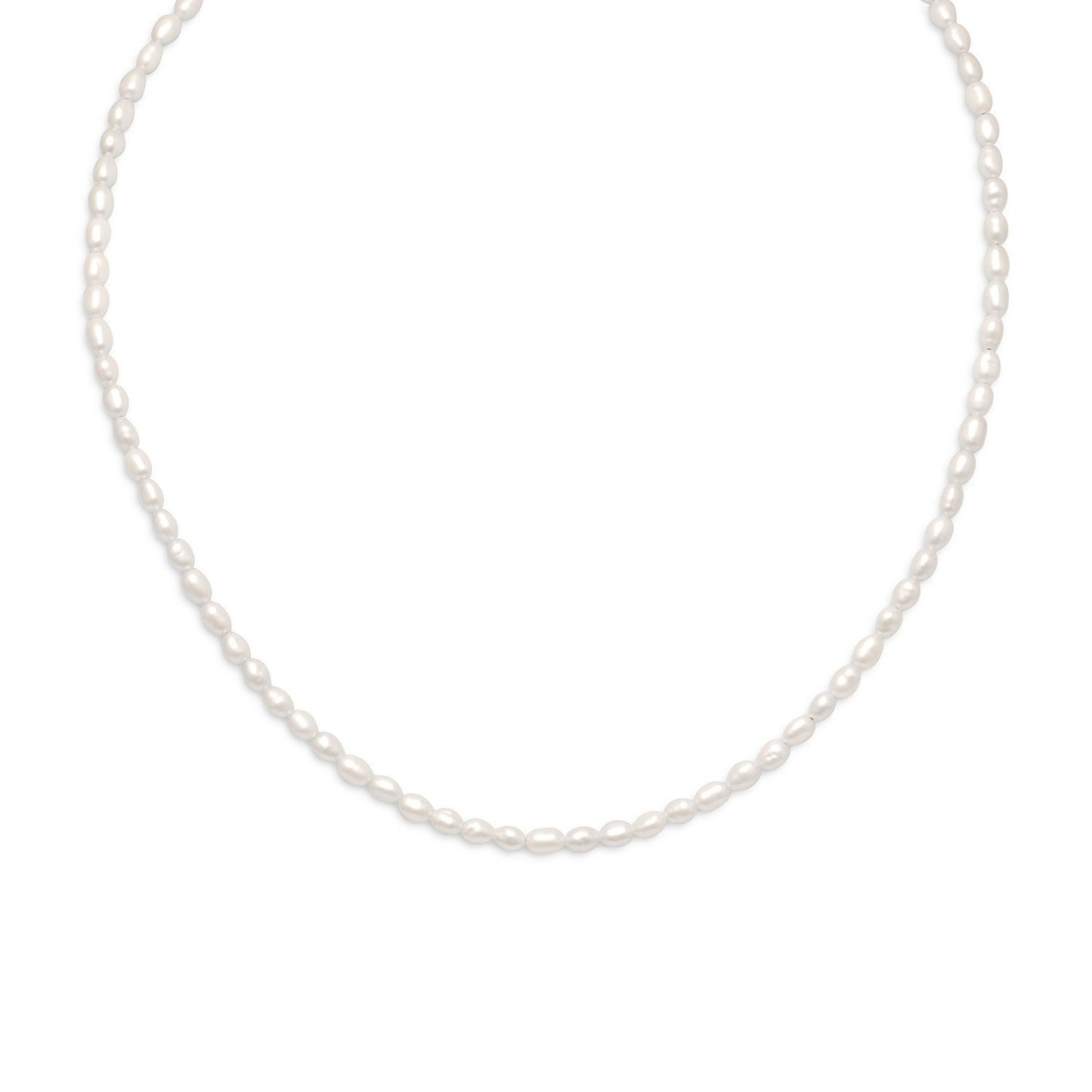 13"+2" 14-20 Gold Filled Cultured Freshwater Rice Pearl Necklace