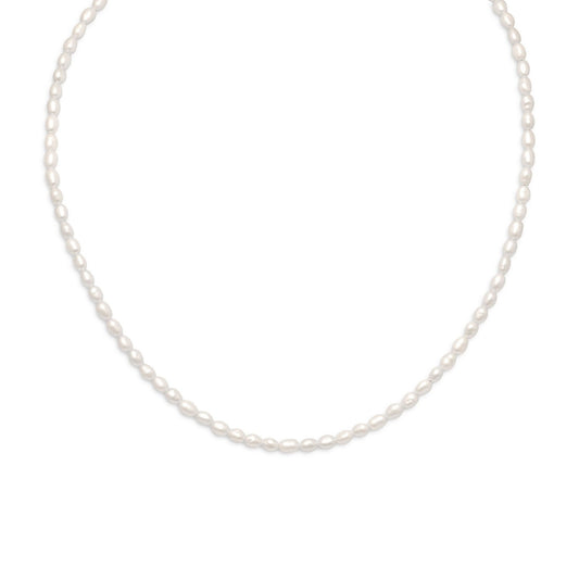 13"+2" 14-20 Gold Filled Cultured Freshwater Rice Pearl Necklace