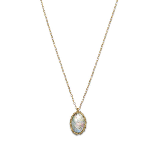 14-20 Gold Filled Woven Ancient Roman Glass Necklace