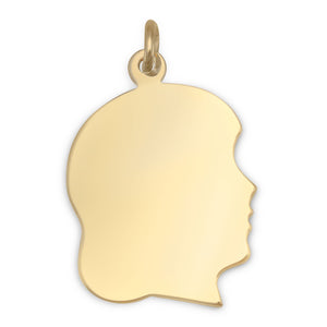 14-20 Gold Filled Engravable Girl's Silhouette Pendant