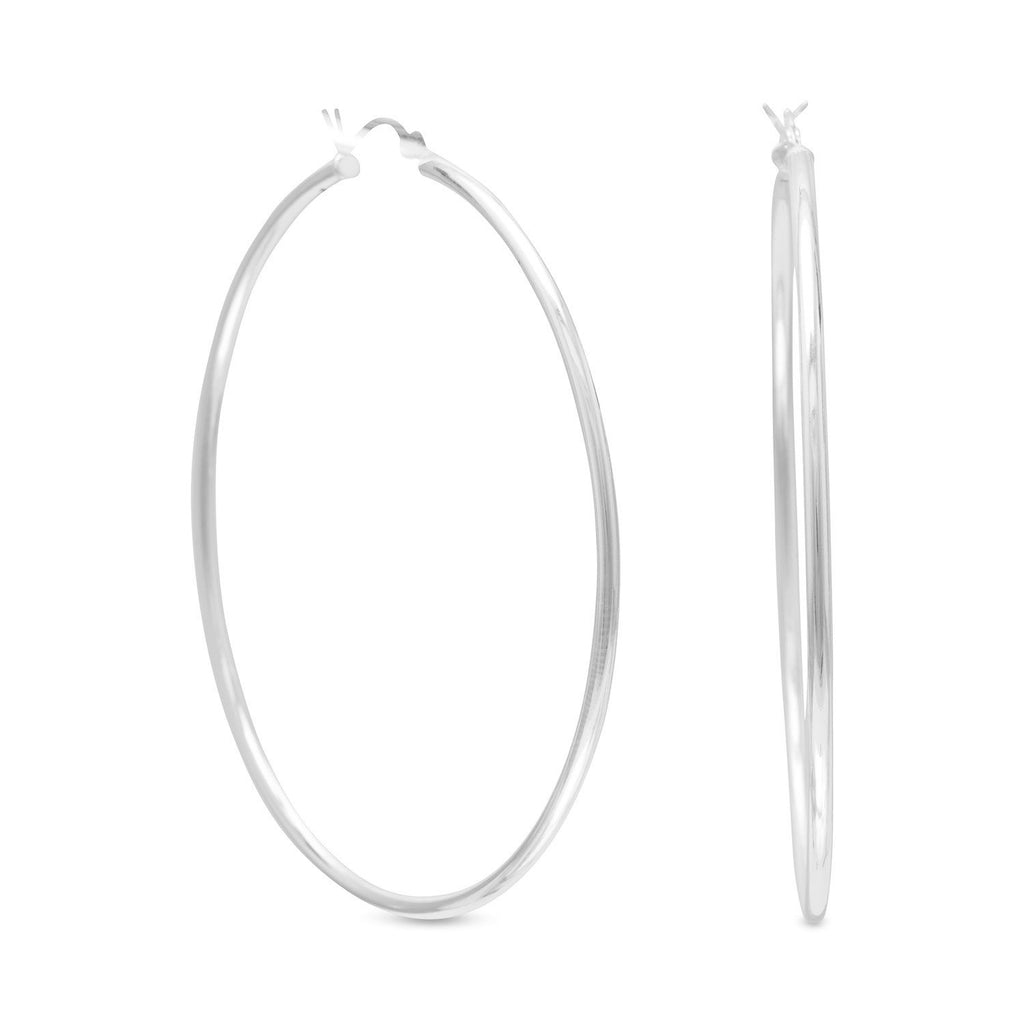 2mm x 60mm Hoop Earrings with Click