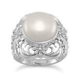 Ornate Cultured Freshwater Pearl Ring