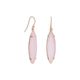 14 Karat Rose Gold Plated Pink Glass Marquise Earrings