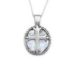 18" Oval Roman Glass Cross Necklace