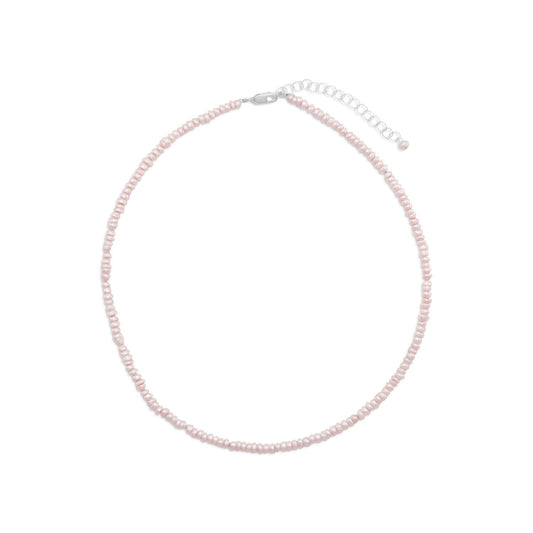13" + 2" Extension Pink Cultured Freshwater Pearl Necklace