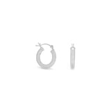 3mm x 15mm Round Hoop Earrings with Click Closure