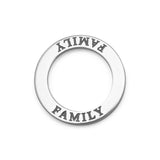 Oxidized "Family" Circle Pendant