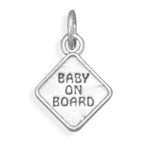 Oxidized "Baby on Board" Charm