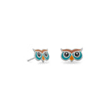 Enamel Owl Stud Earrings
