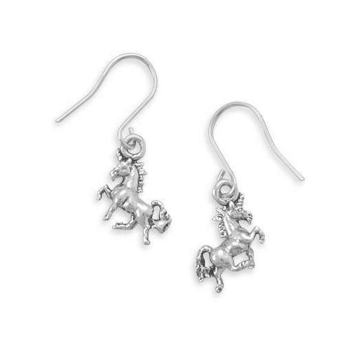 Pretty Prancing Unicorn French Wire Earrings