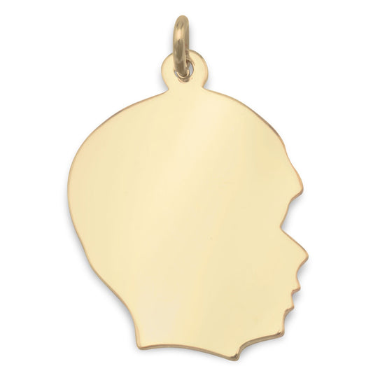14-20 Gold Filled Engravable Boy's Silhouette Pendant