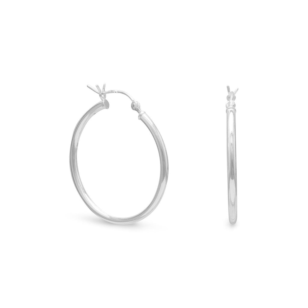 2mm x 28mm Hoop Earrings with Click